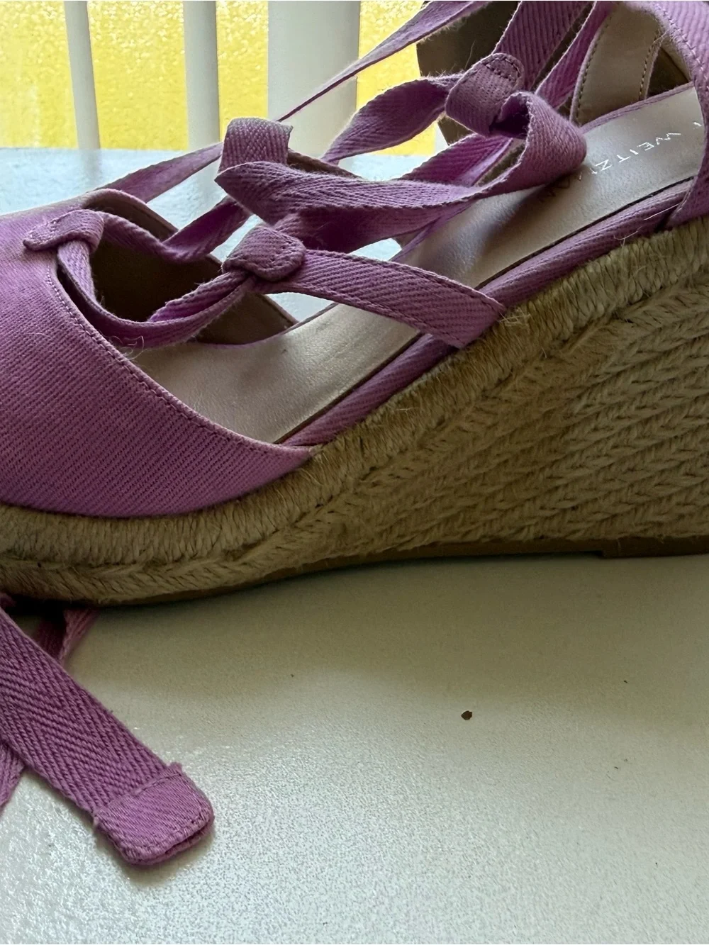 Stuart Weitzman Lavender Lace-Up Espadrille Wedges - Picture 2 of 5